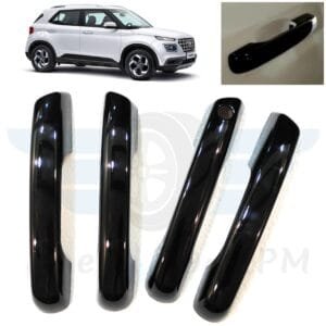 Super Black Piano Finish Door Handle Garnish for Hyundai Venue 2019+ Exterior Accessories
