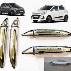 Chrome Door Handle Garnish Catch Cover Set for Hyundai Grand i10 – 8 Pieces, Custom Fit, Premium Stainless Steel Finish