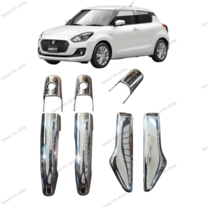 Chrome Door Handle Catch & Key Hole Covers for Maruti Swift 2018+ | Set of 7Pcs | Extra Premium Grade Exterior Styling Accessory