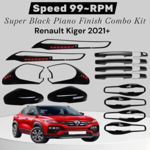 Premium Piano Black Kit for Renault Kiger (5Item 18Pcs) Perfect Exterior Upgrade for Car