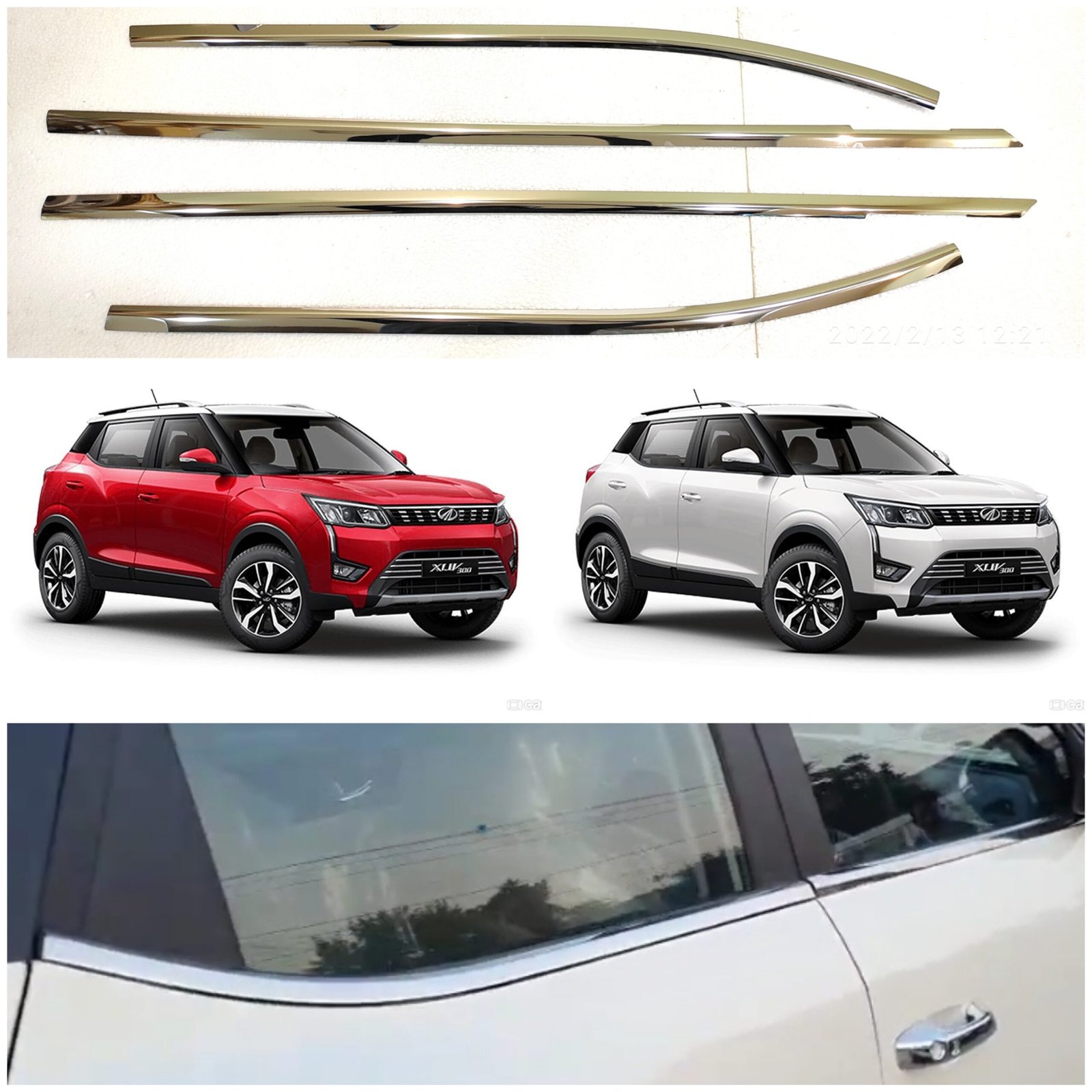 Chrome Lower Window Garnish Set for Mahindra XUV 300 – Set of 4Pcs Exterior Accessories (Stainless Steel) 1 Chrome Lower Window Garnish Set for Mahindra XUV 300 – Set of 4Pcs Exterior Accessories (Stainless Steel) - Image 2