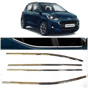 Lower Window Garnish Chrome Set for Grand i10 Nios (4-Pcs) Premium Stainless Steel