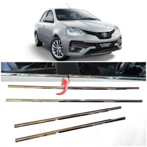 Chrome Lower Window Garnish Set for Toyota Etios (4-P) Stainless Steel Exterior Styling Accessories