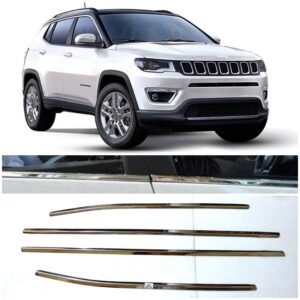 Lower Window Garnish Chrome Set for Jeep Compass (4-Pcs) Exterior Styling Stainless Steel