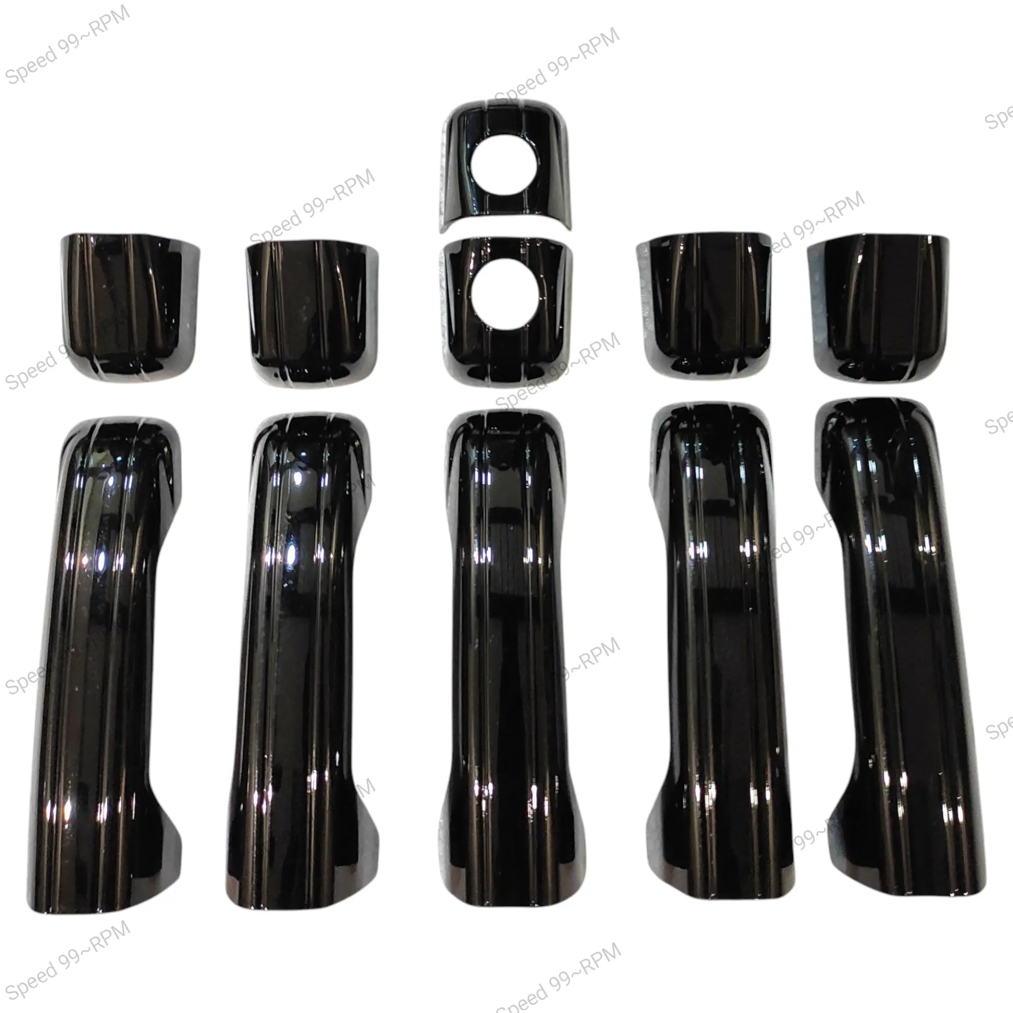 Piano Black Door Handle Set for TUV 300 (10Pcs) Exterior Styling Accessories 1 Super Black Piano Finish Door Handle Garnish & Catch Covers Set of 11pcs for Mahindra TUV 300 – Premium Exterior Accessories