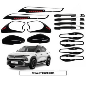 Piano Black Combo Kit for Renault Kiger (5Items 18Pcs) Perfect Fit All Models Exterior Upgrade Premium