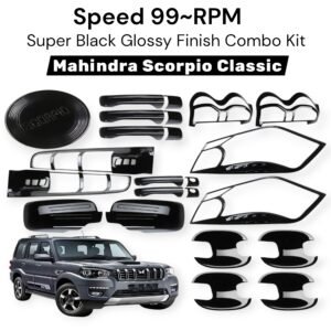 Piano Black Combo Kit for Mahindra Scorpio Classic (5Items, 22Pcs) Exterior Upgrade