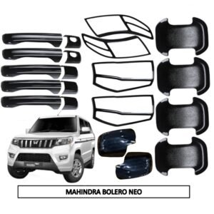 Piano Black Kit for Mahindra Bolero Neo Exterior Upgrade Premium Accessories Combo (5Items/20Pcs)