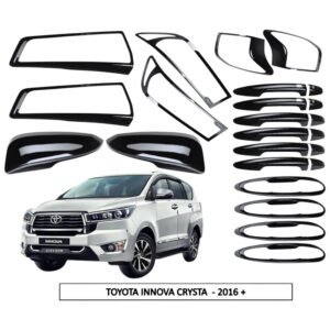 Piano Black Kit for Innova Crysta 2016+ (Pack of 24-Pcs) Combo Full Set Exterior Modification