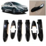 Super Black Piano Finish Handle Covers for City 2017-19 (Set of 8Pcs) Exterior Door Trim Premium