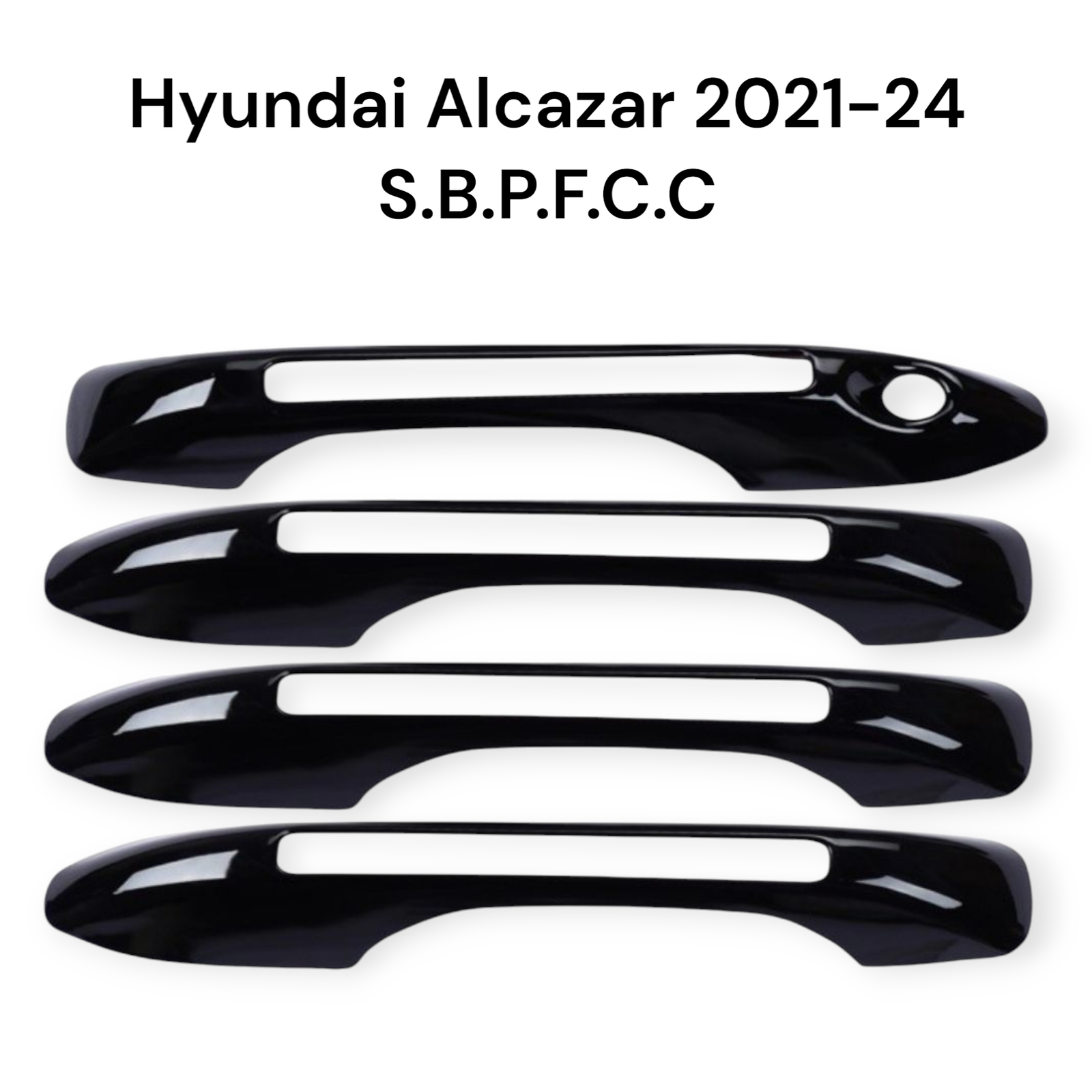 Super Black Piano Finish Door Handle For Alcazar 2021+ (Set Of 4-P