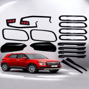 black piano finish combo kit for hyundai venue 2022+ (5items, 16pcs) premium exterior garnish trim