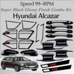 Premium Super Black Glossy Finish Combo Kit for Hyundai Alcazar 2021+ (5Items 20-Pcs) Exterior Styling Body Trims