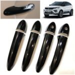 Super Black Glossy Finish Door Handle catch cover Nexon 2017+ (8 Pcs) Exterior Body Trim Premium