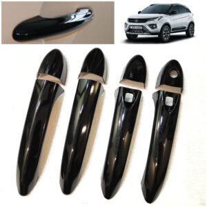 super black glossy door handle cover with sensor cut for tata nexon 2017+ (set of 8pcs)