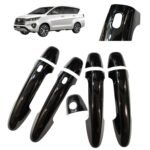 Piano Black Door Handle Cover for Innova Crysta 2016+ (Sensor Cut / Set of 9-Pcs) Exterior Garnish