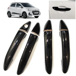 Super Black Piano Finish Door Handle Set for Grand i10 2014-19 (8Pcs) Exterior Accessories