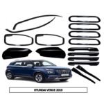 Super Black Glossy Finish Combo Kit for Hyundai Venue 2019+ (5Items-16Pcs) Exterior Styling Premium