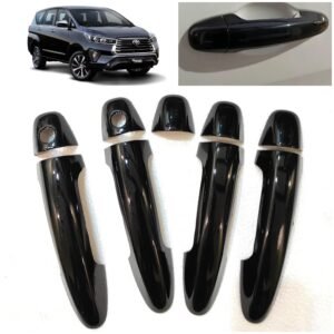 Super Black Piano Finish Door Handle Trim for Innova Crysta 2016-21 (Set of 9Pcs) Premium