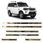Lower Window Garnish Chrome Set for Mahindra Scorpio 2014-22 (SS 6-Pcs) Premium