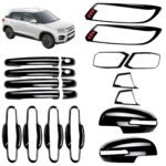 Piano Black Kit for Maruti Suzuki Brezza 2015-19 Exterior Modification (Combo Set of 20-Pcs)
