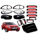 Piano Black Combo Kit for Alto 800 2016-19 (6Items 15Pcs) Exterior Garnish Accessories Premium