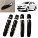 Dzire 2012-17 Super Black Glossy Finish Door Handle Catch Covers (Set of 8Pcs) Exterior Styling