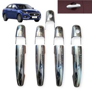 Maruti Dzire 2017+ Door Handle Chrome Catch Covers Premium (9 Pcs) Exterior Door Garnish Premium