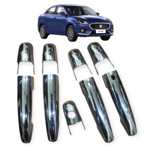 Maruti Dzire 2017+ Door Handle Chrome Sensor Cut Catch Covers (Set of 9Pcs) Premium