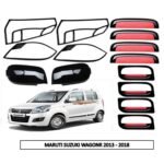 Dual Tone Red & Black Chrome Kit for Wagon-R 2013-18 (5-Items/14Pcs) Piano Finish