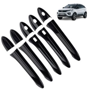 Piano Black Door Handle Cover for Tata Nexon 2018+ (Set of 10P) Sensor Cut Exterior Styling