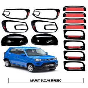 Super Black Combo Kit for Maruti SPresso (5Items-14Pcs) Exterior Styling Side Body Trim