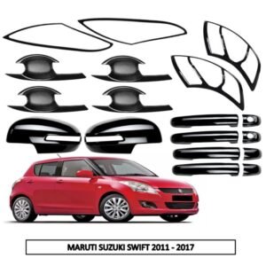 Super Black Piano Finish Combo Kit for Maruti Swift 2011-17 (5Items-18Pcs) Exterior Styling Body Trim