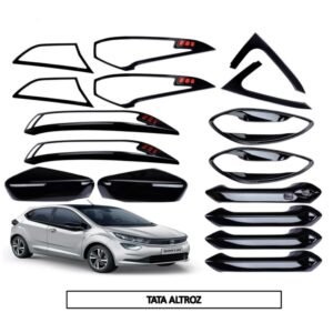 Dual Tone Red & Black Piano Finish Kit for Tata Altroz (5-Items 16-Pcs) Exterior Styling Body Trim