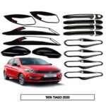 Super Black Glossy Finish Kit for Tata Tiago (5Items 18Pcs) Exterior Styling Body Trims