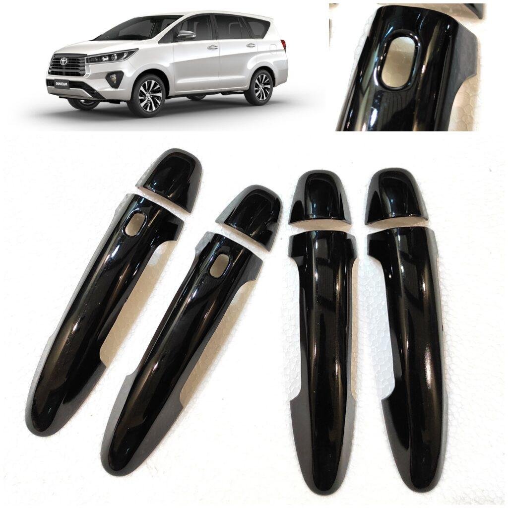 Innova Crysta Gloss Black Door Handle Sensor Cut Catch Covers (Set