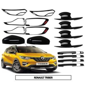 Super Black Piano Finish Combo Kit for Renault Triber (5Items 20Pcs) Exterior Styling Premium