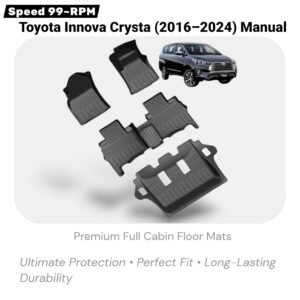 premium tpe floor mat for innova crysta (2016 2024) manual full coverage (set of 4pcs) all weather heavy duty