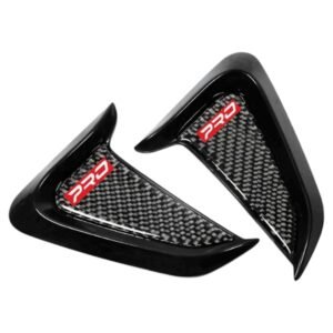 Universal Fit Car Fender Scoop | Carbon Fiber Glossy Black Side Vent Decorative – Pack of 2P | Premium Exterior Styling