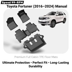 Toyota Fortuner Manual 2016-2024 TPE Full Coverage Floor Mats Set (4 Pcs) – Premium Interior Cabin Custom-Fit