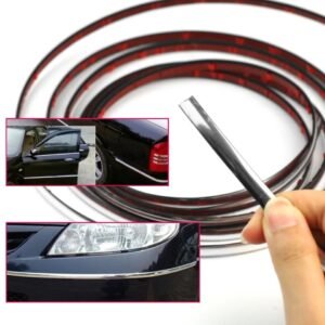 Chrome Beading Roll 10MM - Universal Car Door Protector, Bumper & Window Garnish Styling Strip (High Gloss)
