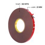 Car Accessories Heavy Duty Double Sided Tape Roll (8MM-30MTS) Automotive Ultra Long (Multipurpose Interior & Exterior) Car, Office, Home