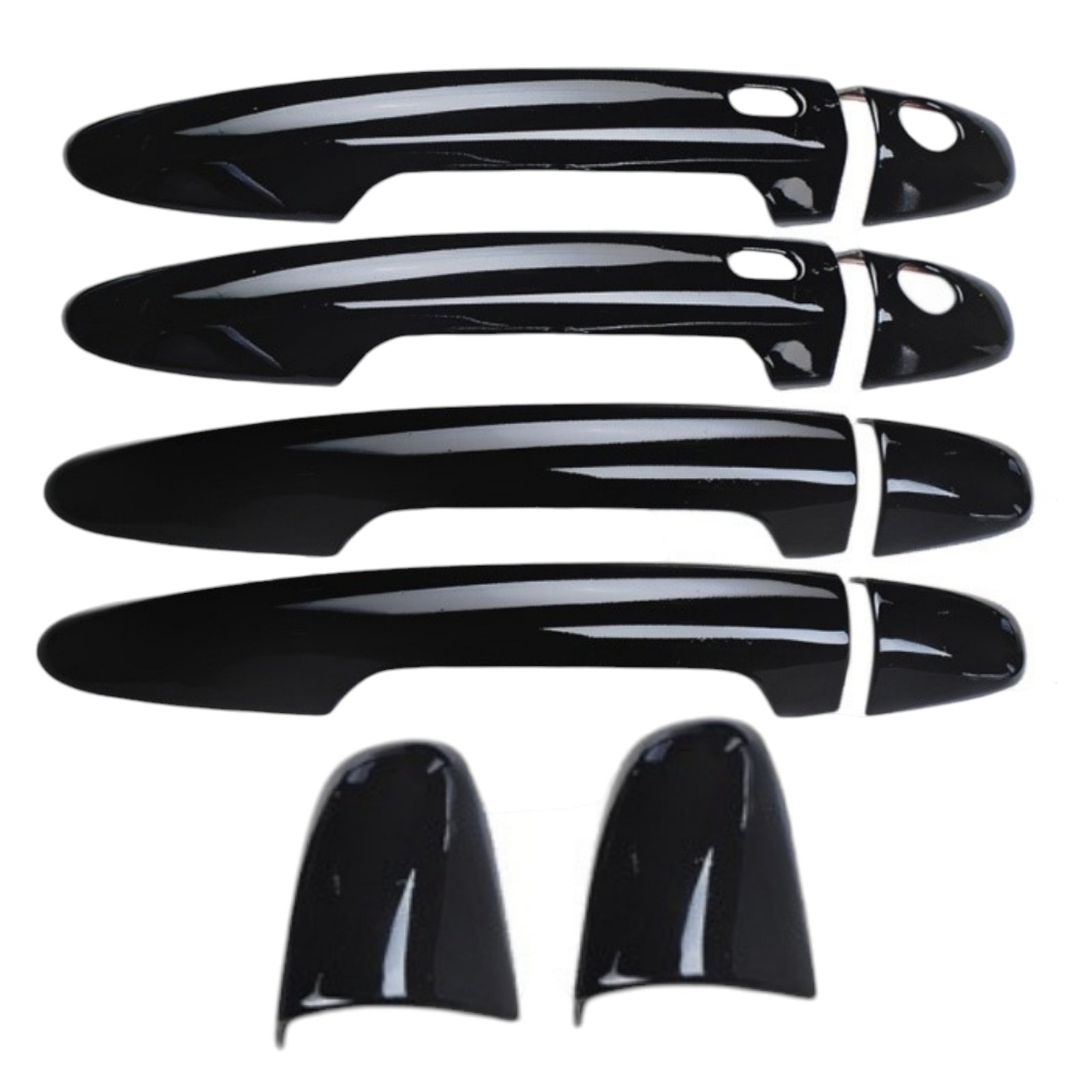 Super Black Glossy Finish Door Handle Garnish Set for Toyota Fortuner 10Pcs (Key Hole + Sensor Cut Options) 1 Super Black Glossy Finish Door Handle Garnish Set for Toyota Fortuner 10Pcs (Key Hole + Sensor Cut Options) - Image 2