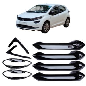 Piano Black Door Handle & Bowl Full Set for Tata Altroz (All Variants) Exterior Garnish Pack of 8Pcs