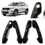 Premium Piano Black Door Handle Cover for Kia Sonet (2020-2025) Glossy Finish, Sensor & Keyhole Pack of 4