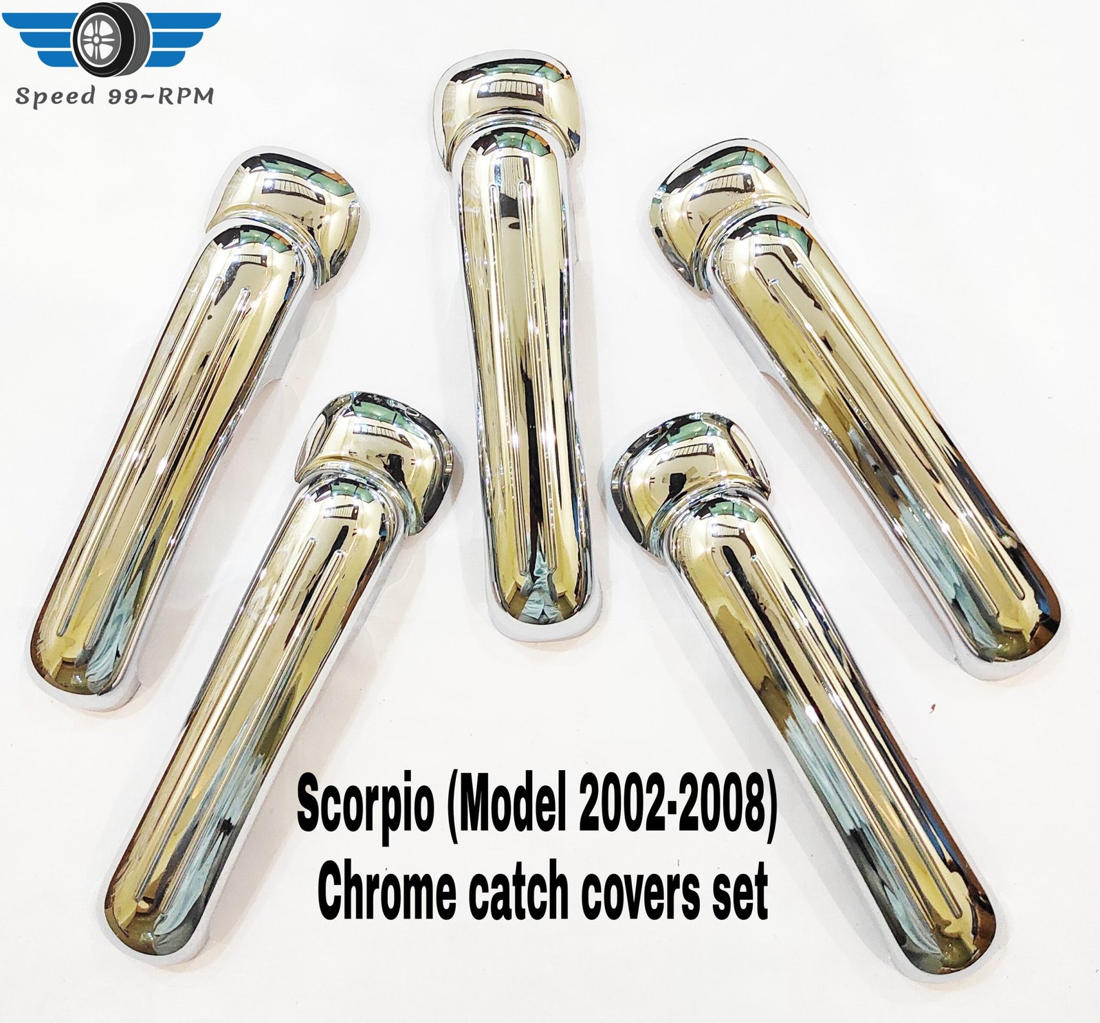 Chrome Door Handle Cover For Mahindra Scorpio Models 2002-2008 (Set of 5Pcs) Premium - Image 2