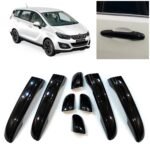 Piano Black Door Handle Cover Set for Mahindra Marazzo (Set of 8 Pcs) Premium