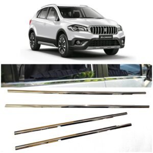 Chrome Lower Window Garnish for Maruti S-Cross Nexa | Stainless Steel Set of 4Pcs | Premium Accessories