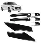 Piano Black Door Handle Covers for Maruti Swift (2018-2024) Sensor Cut Set 7-Piece Premium