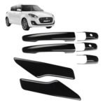 Piano Black Door Handle Covers for Maruti Suzuki Swift 2018-24 Pack of 7Pcs Premium